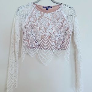 For Love and Lemons lace crop top.